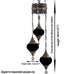 3 Ball Moroccan Turkish Style Chandelier W10
