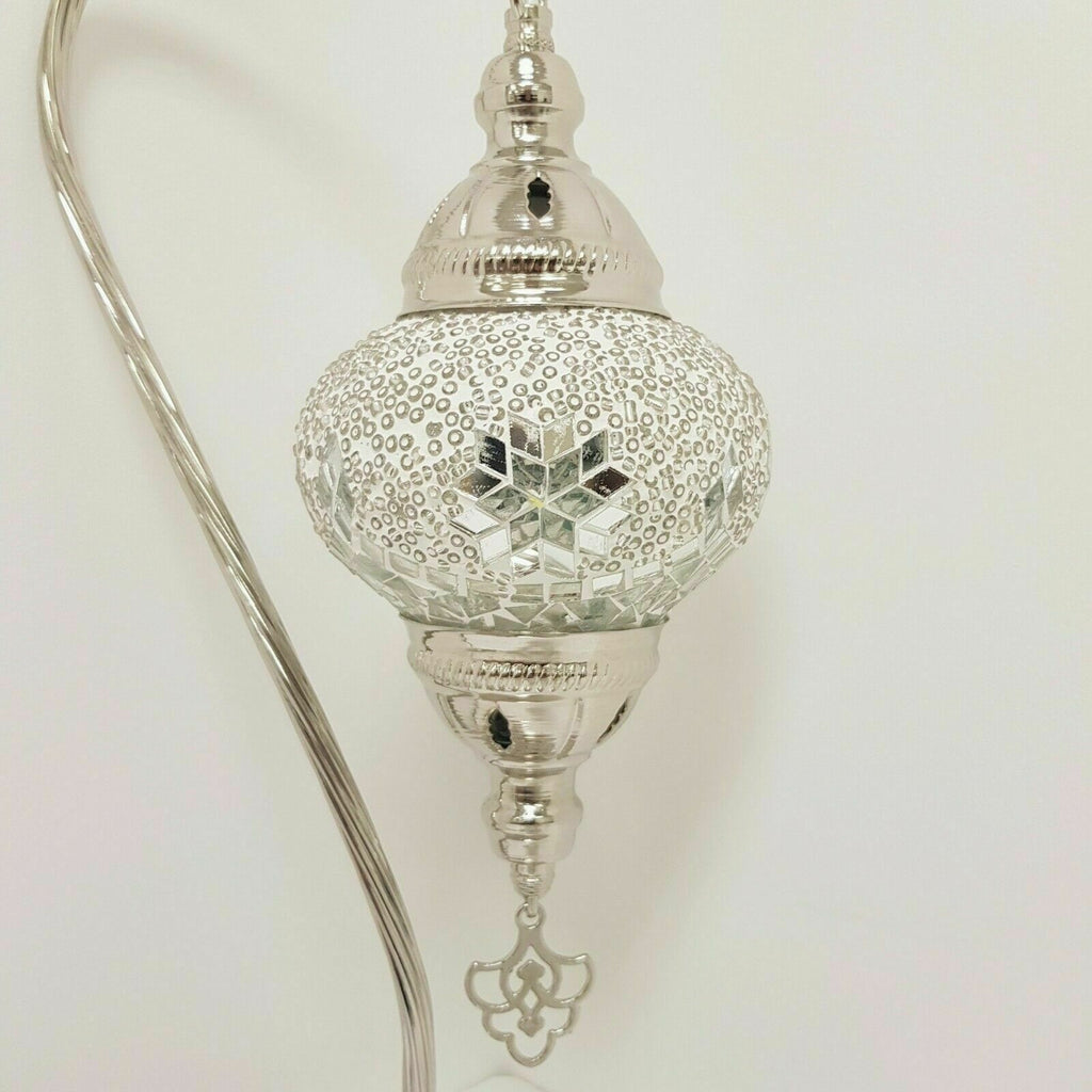 Lámpara de mesa marroquí cromada plateada turca - W1