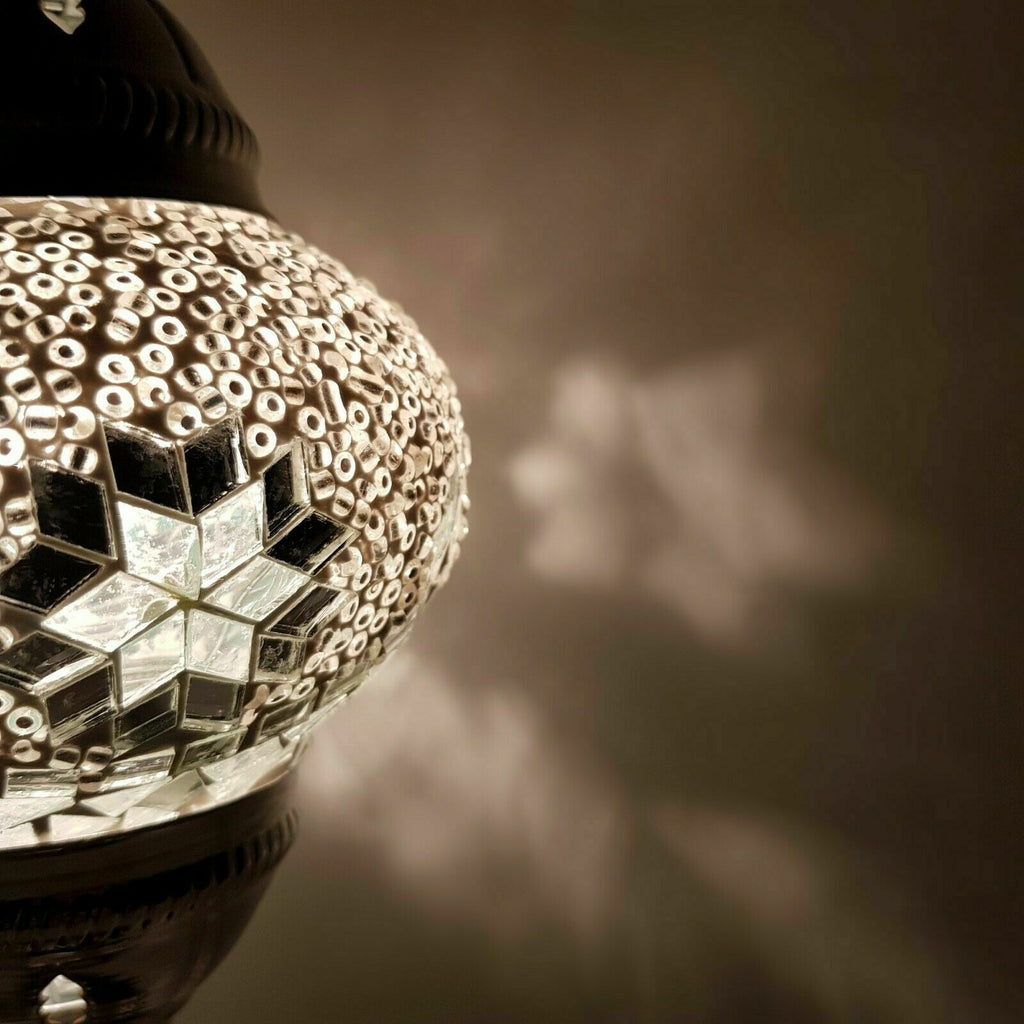 Lámpara de mesa marroquí cromada plateada turca - W1