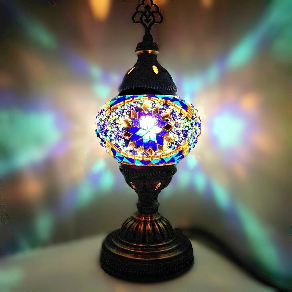 Turkish Moroccan Lamp Light Authentic Tiffany Style Glass Desk Table CE Tested