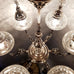 6 Ball Moroccan Turkish Style Silver Chandelier Large Glass OTO