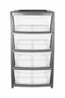 LARGE 4 DRAWER GREY - TOWER UNIT TROLLEY CHEST DRAWER SCHOOL OFFICE HOME