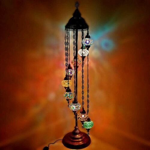 9 Ball Moroccan Turkish Style Floor Lamp Medium Glass