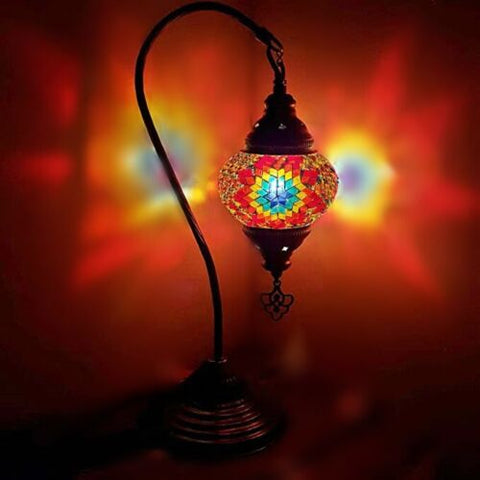 Turkish Mosaic Moroccan Lamp Light Tiffany Style Glass Desk Table CE Tested