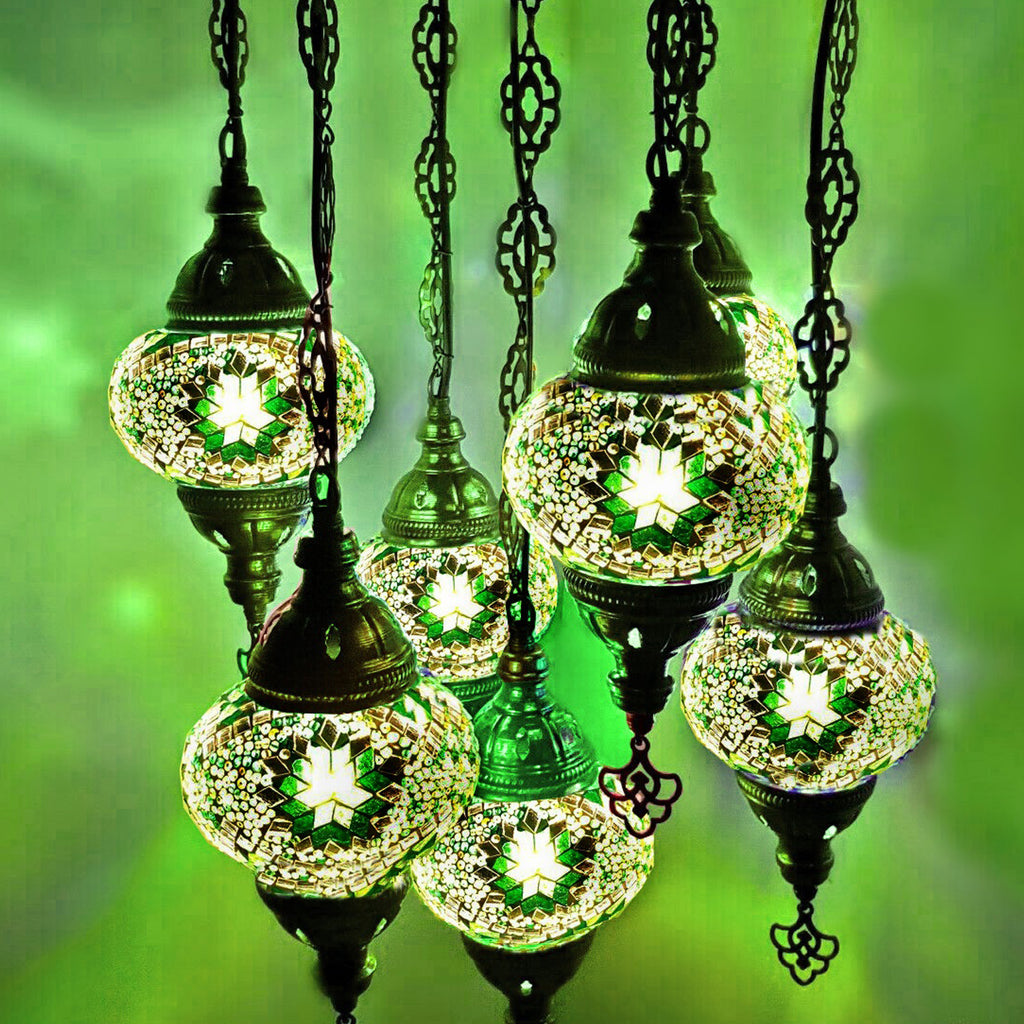 Candelabro de estilo turco marroquí de 7 bolas GR1
