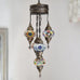 5 Ball Moroccan Turkish Style Chandelier MIX - 100cm Drop