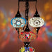 5 Ball Moroccan Turkish Style Chandelier MIX 73CM DROP - LARGE GLASS