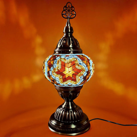 Turkish Moroccan Lamp Light Authentic Tiffany Style Glass Desk Table CE Tested