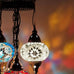 5 Ball Moroccan Turkish Style Chandelier MIX 73CM DROP - LARGE GLASS