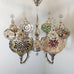 6 Ball Moroccan Turkish Style Silver Chandelier Large Glass MX - 1