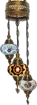 3 Ball Moroccan Turkish Style Chandelier Large Glass MIX-5