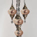 5 Ball Moroccan Turkish Style Chandelier MC4 - 100cm Drop