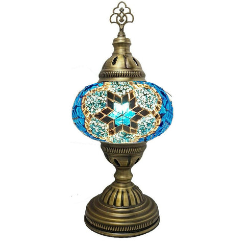 Battery Operated Mosaic Turkish  Table Lamp LARGE GLASS - B4A