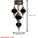 5 Ball Moroccan Turkish Style Chandelier MC2 73CM DROP - LARGE GLASS