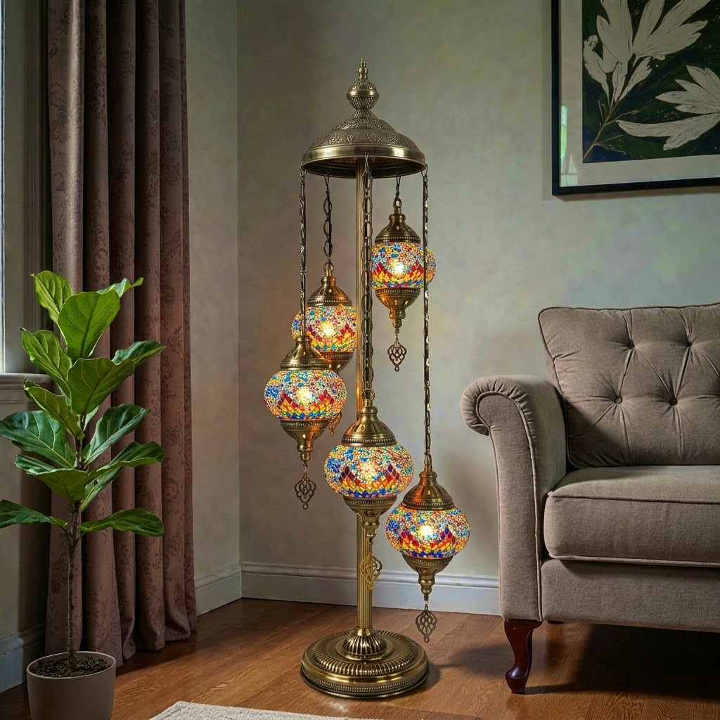 5 Ball Moroccan Turkish Style Floor Lamp