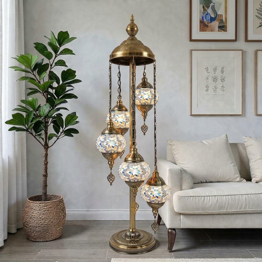 5 Ball Moroccan Turkish Style Floor Lamp