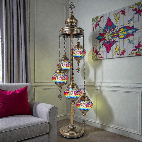 5 Ball Moroccan Turkish Style Floor Lamp