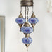 5 Ball Moroccan Turkish Style Chandelier B4 100CM DROP - LARGE GLASS