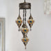 5 Ball Moroccan Turkish Style Chandelier MC7 - 73cm Drop