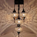 5 Ball Moroccan Turkish Style Chandelier OTO 100CM DROP - LARGE GLASS