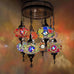 8 Ball Turkish Moroccan Style Silver Chandelier Multi colour 17cm