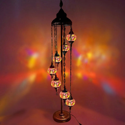 7 Ball Moroccan Turkish Style Floor Lamp - OR9