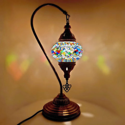 Turkish Mosaic Moroccan Lamp Light Tiffany Style Glass Desk Table CE Tested