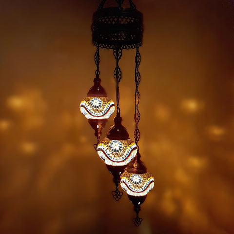 Turkish Chandeliers Moroccan Tiffany Style Glass Mosaic Hanging Lamp