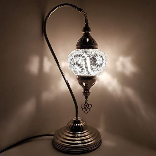 Moroccan Turkish Silver Chrome Table Lamp - W30
