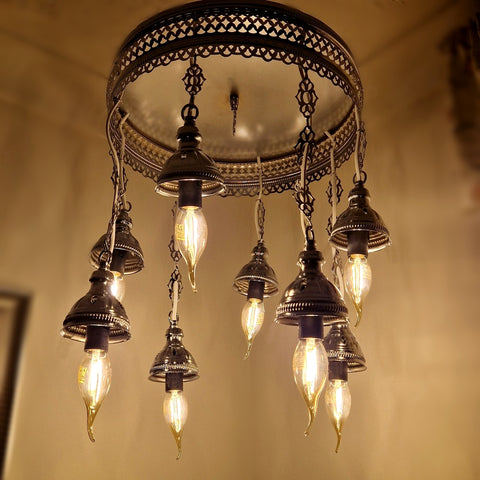 Moroccan Turkish Chandelier Unique 8 Globe Design Stunning Lights ✔ CE CERTIFIED