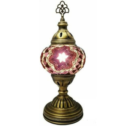 Battery Operated Mosaic Turkish  Table Lamp MEDIUM GLASS - P8