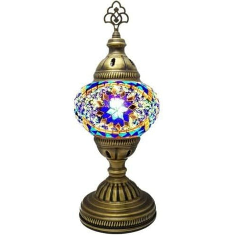 Battery Operated Mosaic Turkish  Table Lamp MEDIUM GLASS - B4