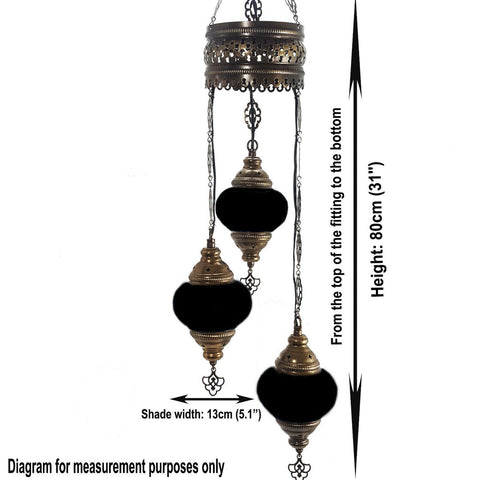 3 Ball Moroccan Turkish Style Chandelier G7