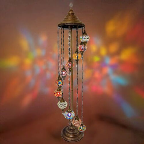11 Ball Moroccan Turkish Style Floor Lamp with Small Glass GLA13MIX- 2