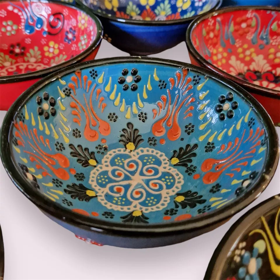 Turkish Moroccan Hand Painted Mix Colour Single 12cm Bowl