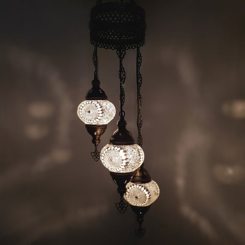 Lámpara de araña de estilo turco marroquí de 3 bolas W5