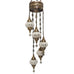 Lámpara de araña de estilo turco marroquí de 5 bolas L.10