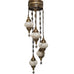 Lámpara de araña de estilo turco marroquí de 5 bolas W5