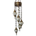 Lámpara de araña de estilo turco marroquí de 5 bolas W6
