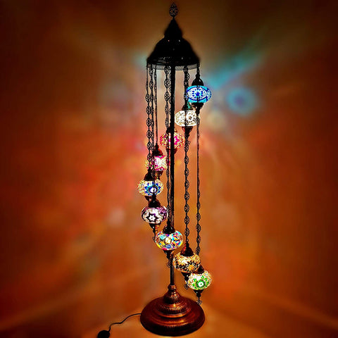9-Ball-Stehlampe im marokkanischen türkischen Stil, großes Glas, GLA17MC1