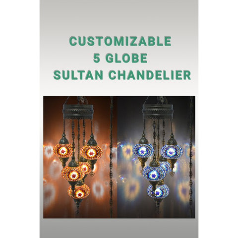 Candelabros Sultan de mosaico de 5 globos personalizados