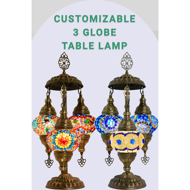 3 globe table online lamp