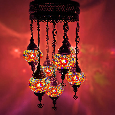 Candelabro de estilo turco marroquí de 7 bolas OR1 