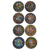 Juego de 8 cuencos turcos marroquíes pintados a mano de colores mixtos de 12 cm
