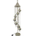 Lámpara de pie plateada de estilo turco marroquí de 7 bolas, cristal grande SLMC2
