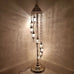 9 Ball Marokkanische Stehlampe im türkischen Stil, Silber, großes Glas SLOTO