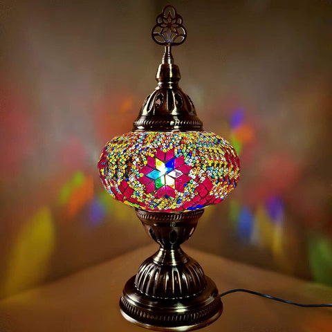 Lámparas de mesa de mosaico de vidrio turco Large Glass R1