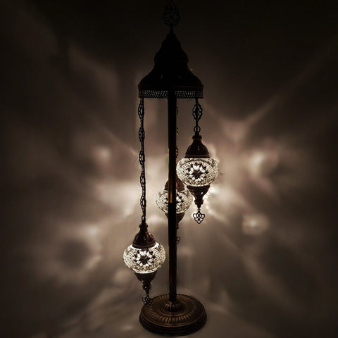 Lámpara de pie de estilo turco marroquí de 3 bolas W1