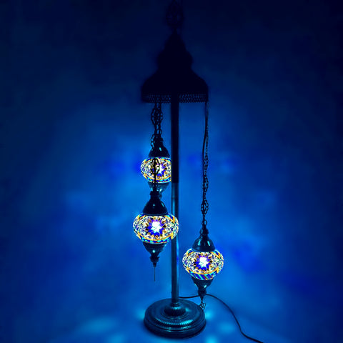 Lámpara de pie de estilo turco marroquí de 3 bolas B4