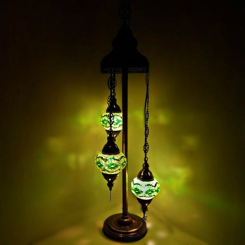 Lámpara de pie de estilo turco marroquí de 3 bolas GR5